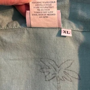 Hot Cotton Size XL Shirt Top Linen Blend Art to Wear Artsy Lagenlook Oversized thumbnail 5
