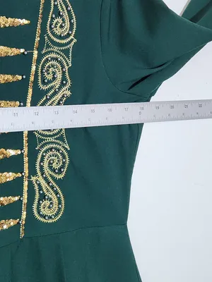 Missvalle Dark Green Modest Formal Dress Beaded Sequin Embroidered Size 38 NWT thumbnail 7