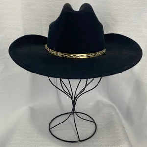 Cody James Black Wool Felt Cowboy Hat Gold Silver Metallic Band Western thumbnail 3