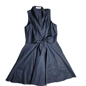 Amanda Uprichard Navy Blue Tie‎ Front Dress Size: M thumbnail 1