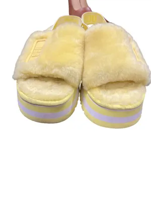 UGG Fluff sugar platform wms yellow slingback casual sandals sz 10 SKU 10-654 thumbnail 13