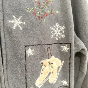 Croft & Barrow Fleece Winter Jacket Women's‎ Size XL Blue Gray Cottagecore Snow thumbnail 3