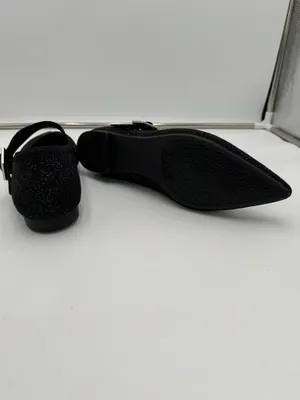 VIVAIA Black Shimmer Pointed Toe Mary Jane Flats Women’s Size 41.5 thumbnail 6