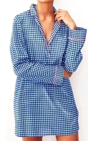 Victoria's Secret Pajama Tunic Dress Geometric Pattern Size XS Blue Cotton Modal thumbnail 1