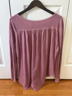 Free People Frontier Slub Knit Henley Tee in Pink thumbnail 3
