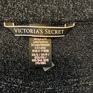 Victorias Secret Y2K Black Silver Glitter Metallic Sheer Top XS/S Sexy Moto Punk thumbnail 4