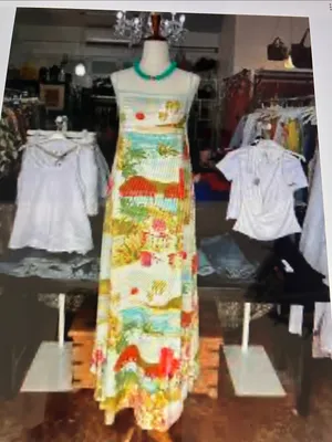 Label of love Sleeveless Scenic Print Maxi Dress in Aqua and Coral thumbnail 2