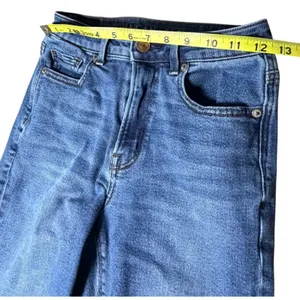 American Eagle Womens High Waisted Skinny Jeans Blue Ripped Raw Hem Size 00 Reg thumbnail 5