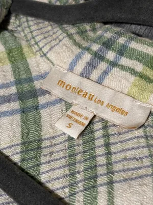 Monteau Green Flannel Plaid Crop Top thumbnail 5