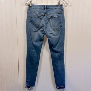 KanCan mid rise distressed raw hem skinny jean thumbnail 3
