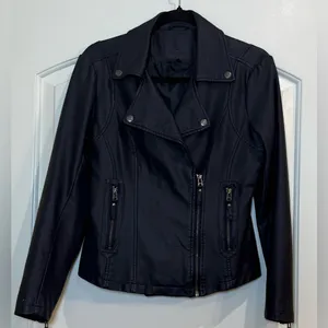 Max Studio women’s vegan leather jacket. Black. Size small. thumbnail 2