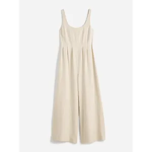 Madewell Wide Leg Jumpsuit Drapey Twill Muted Stone Beige Minimalist US 6 NWT thumbnail 5