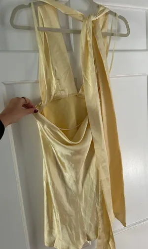 Saints + Secrets Yellow Satin Mini Dress thumbnail 4