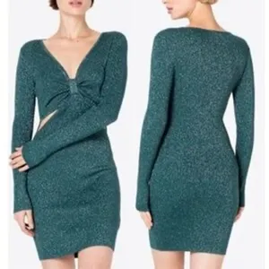 Abercrombie & Fitch Long Sleeved Knot‎ Front Mini Dress- S EUC thumbnail 3