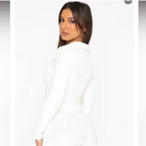 NEW White Fox Long Sleeve Cozy Terry Loungewear top White Small NWT thumbnail 3