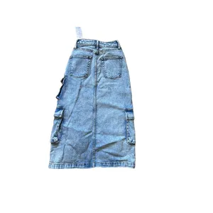Women's Wild Fable Denim Midi Cargo Skirt Medium‎ Denim Wash Size XXS thumbnail 5