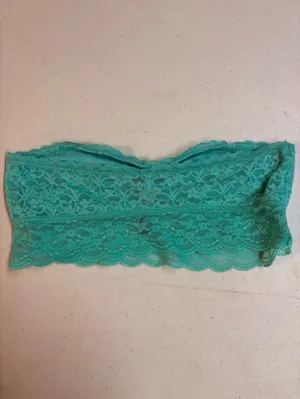 AERIE MEDIUM ✨ lace strapless bralette green excellent condition thumbnail 2