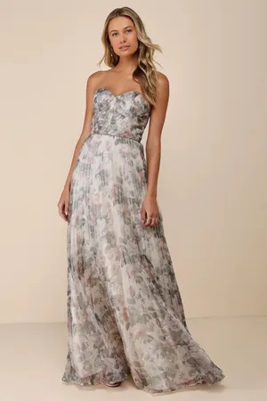 Lulus Organza Floral Maxi Dress thumbnail 1