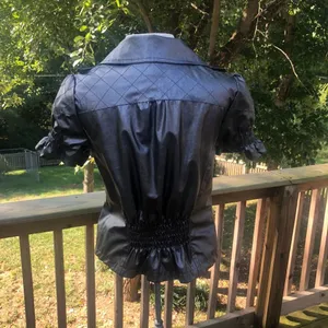 Wet Seal Faux Leather Gunmetal Silver Jacket L thumbnail 8
