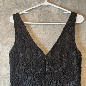THEIA Lace Sz‎ 10 Floral Silk Blend Knee Length Dress Black Women's thumbnail 5
