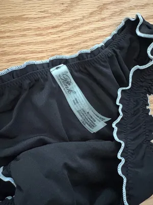 Frankie's Bikinis Black Bikini Set with White Trim thumbnail 2