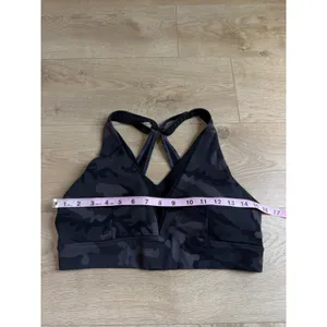 Zyia Active Camo adjustable mesh sports bra gray black padded size L thumbnail 6