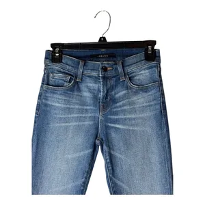 J Brand Jeans Womens 24 Blue Denim Faded Chewed Hem Flare Leg‎ Streetwear Edgy thumbnail 3