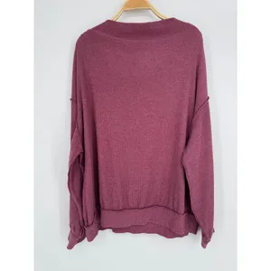 Free People We The Free South Side Thermal Top Size Medium Boho Oversized Ribbed thumbnail 9