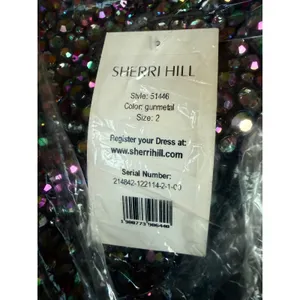 Sherri Hill 51446 Gunmetal Beaded Mermaid‎ Gown Size 2 $798 NWT thumbnail 3