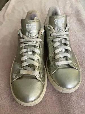 adidas Stan Smith Sneaker Silver Metallic Women Size 8.5 thumbnail 1