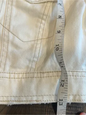 Free people cropped denim white / ivory jacket 0 ( XS ) women NWT thumbnail 4