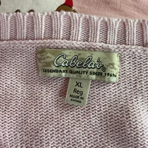 Cabelas Womens Sweater XL V Neck Knit Pullover Pink Casual Long Sleeve‎ Top thumbnail 3