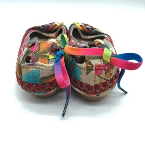 Womens Flats Hidden Heel Floral Ankle Strap Beaded Boho Size 37 US 5 thumbnail 3