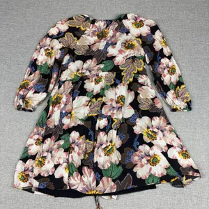 Anthropologie Dress Womens XXS Multicolor Floral V-Neck Long Sleeve Swing Lined thumbnail 4
