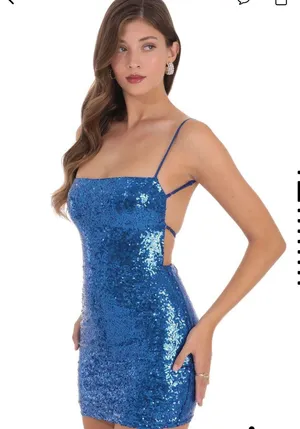 Lucy in the Sky Blue Sequin Mini Dress thumbnail 3