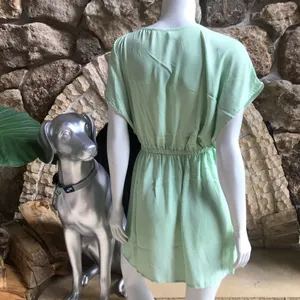NEW Cupshe Short Sleeve V-Neck Mint Green Dress Cover Up Women's Size Medium thumbnail 4