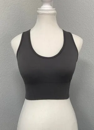 90 Degree Charcoal Grey Seamless Madeline Racerback Bra Workout Gym Activewear thumbnail 1