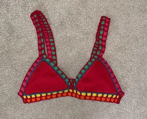 Luxsea swimwear red crochet bikini top thumbnail 2