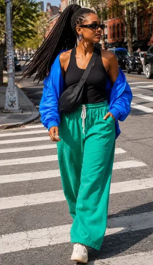Boutique Emerald Green Wide Leg Pull-On Drawstring Pants Size Medium thumbnail 1