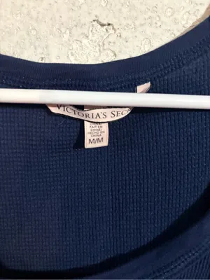 Victoria’s Secret Waffle Knit Henley Top | Size: Medium thumbnail 3