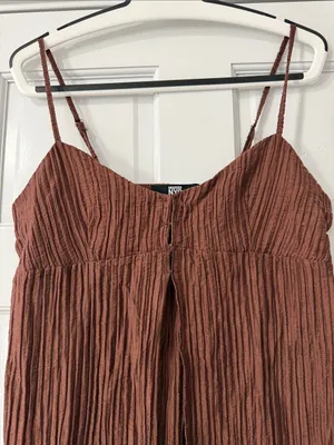 Madden NYC Women's Flyaway Brown Sleeveless Long Front-Slit Tunic Top Size M thumbnail 5