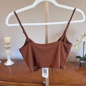 L*Space It's a Date Crop Tank Top Brown Medium NWT thumbnail 4