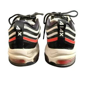 Nike Air Max 97 Black White Red Croc Print Sneakers Chicago Bulls Shoes Womens 8 thumbnail 2