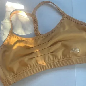 NWOT Mika Yoga Wear Orange Tan Mirabelle Yoga Sports Bra Size XL thumbnail 2