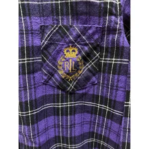 Lauren Ralph Lauren Nightgown Womens Large Plaid Flannel Crest Sleepshirt thumbnail 3