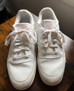 Reebok White Sneakers with Light Pink Accents thumbnail 1