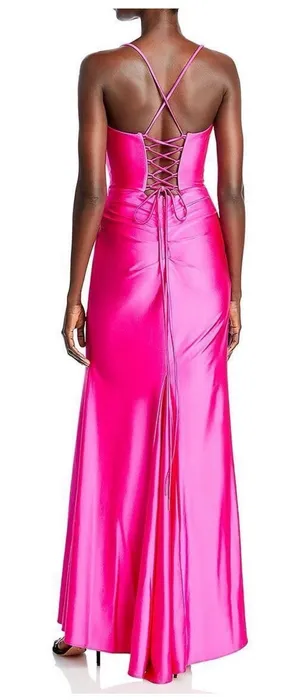 Aqua Satin Corset Gown‎ Size 16 thumbnail 1