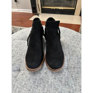 Dolce Vita Black Suede Ankle Booties Dual Zip Tassel Boots Size 10 thumbnail 3