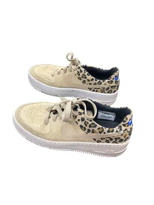 Nike AF1 wms Sage Premium leopard low top tan suede sneakers sz 7.5 SKU 10-521 thumbnail 4