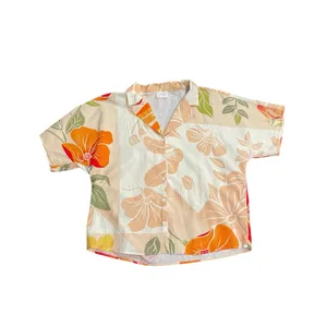 SABO Petal Scarf Boxy Fit Chey Top Pants Set M Resort Vacation Tropical Floral thumbnail 2